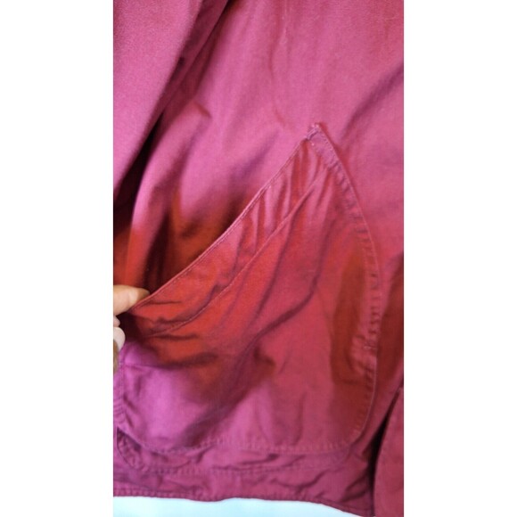 Vtg G.F.C. GENUINE ARTICLE Cotton Leather Collar Barn Field Chore Coat Women's L - Picture 10 of 14